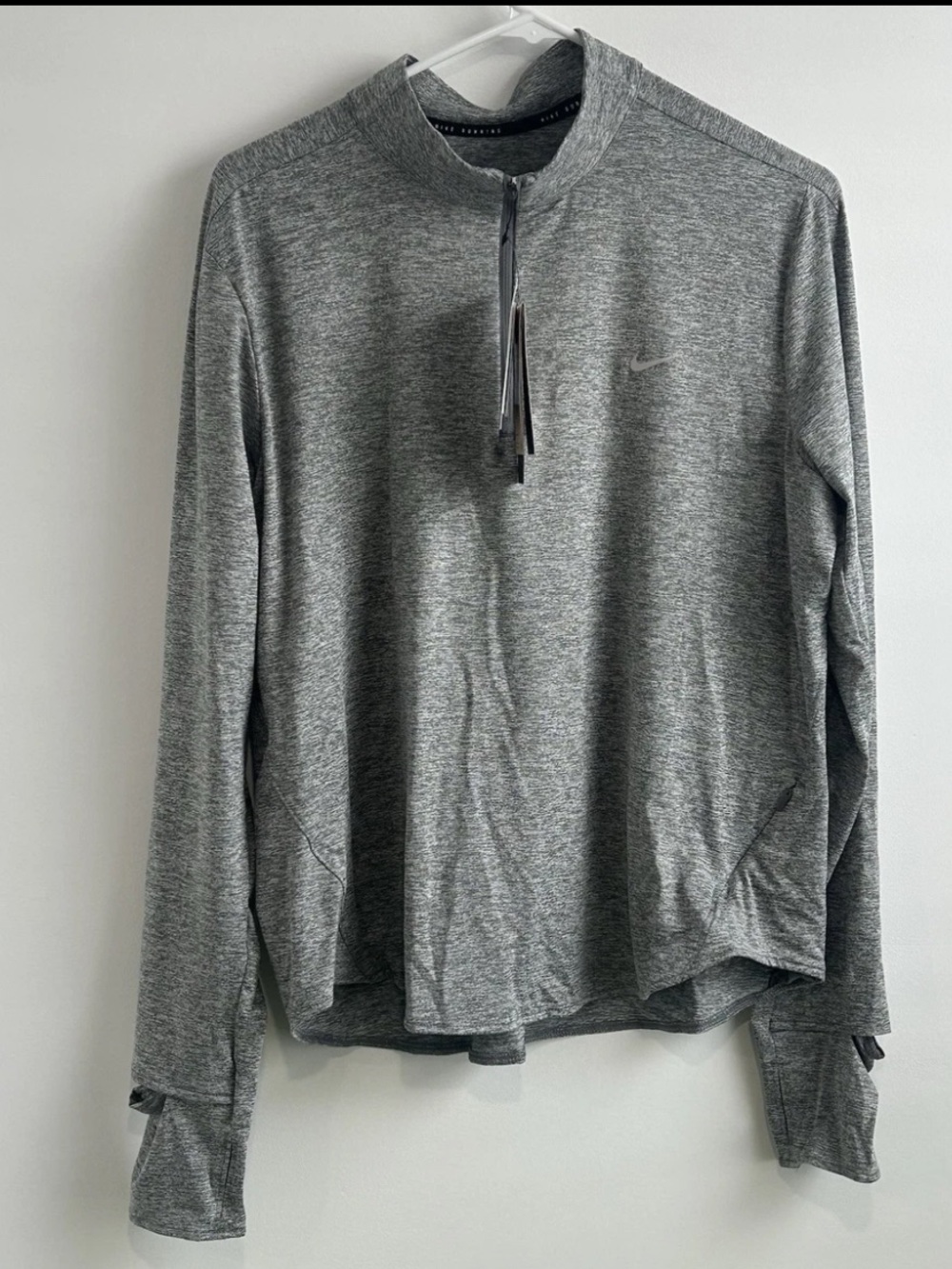 NEW Nike HQ0499-084 Swift Dri-FIT UV Gray 1/4-Zip LS Running Shirt Women's XL